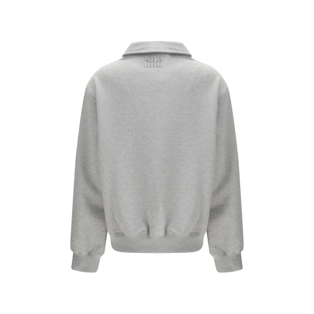 Miu Gray Cotton Sweatshirt
