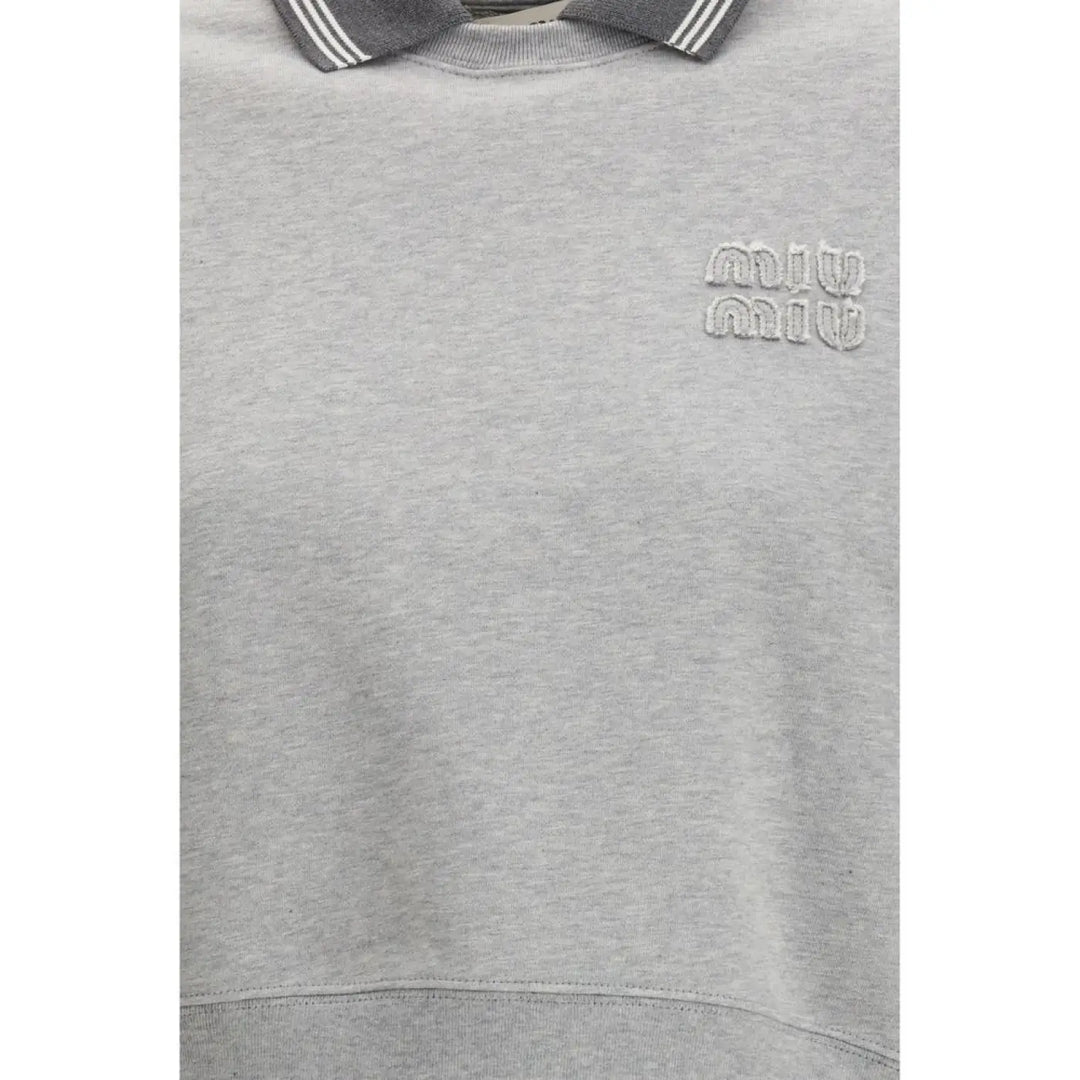 Miu Gray Cotton Sweatshirt
