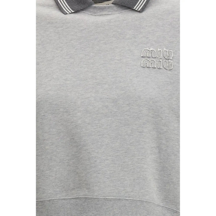 Miu Gray Cotton Sweatshirt