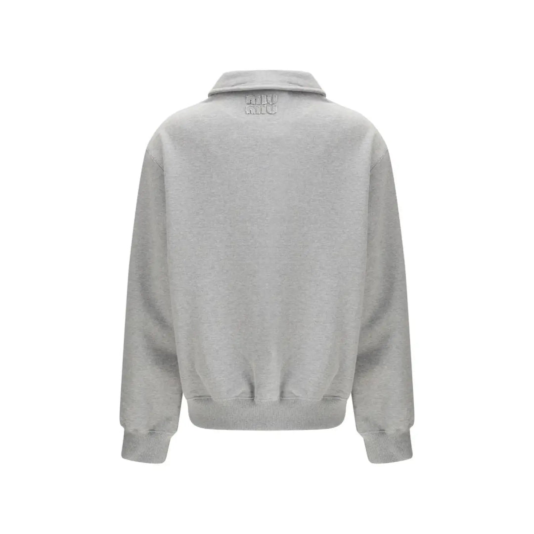 Miu Gray Cotton Sweatshirt