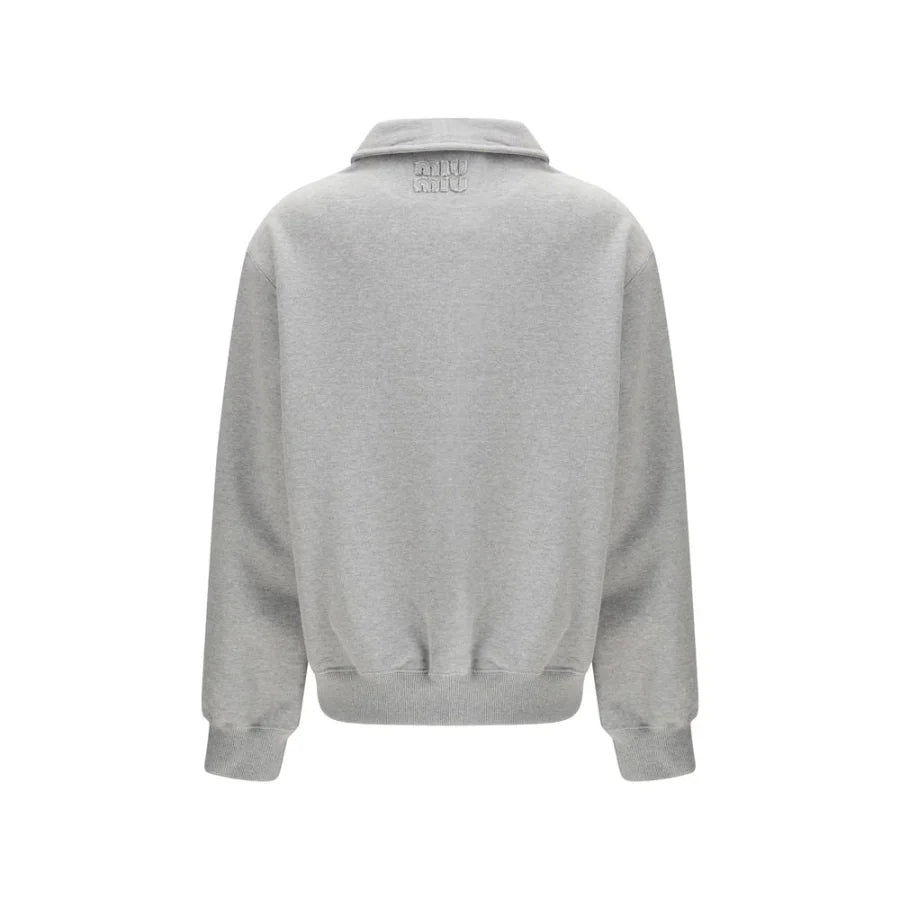 Miu Gray Cotton Sweatshirt