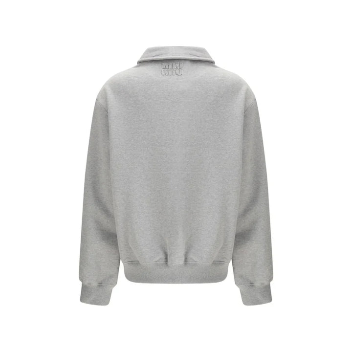 Miu Gray Cotton Sweatshirt