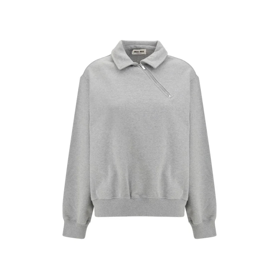 Miu Gray Cotton Sweatshirt