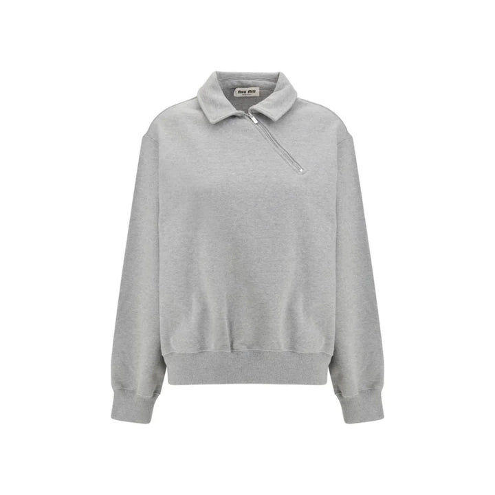 Miu Gray Cotton Sweatshirt