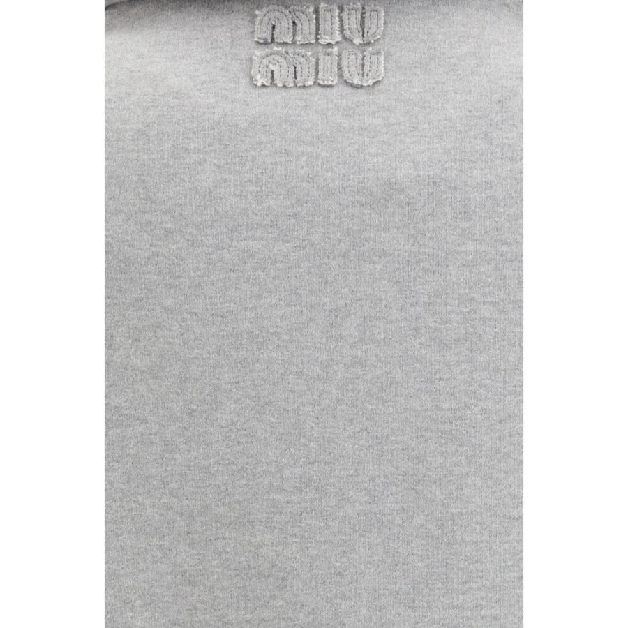 Miu Gray Cotton Sweatshirt