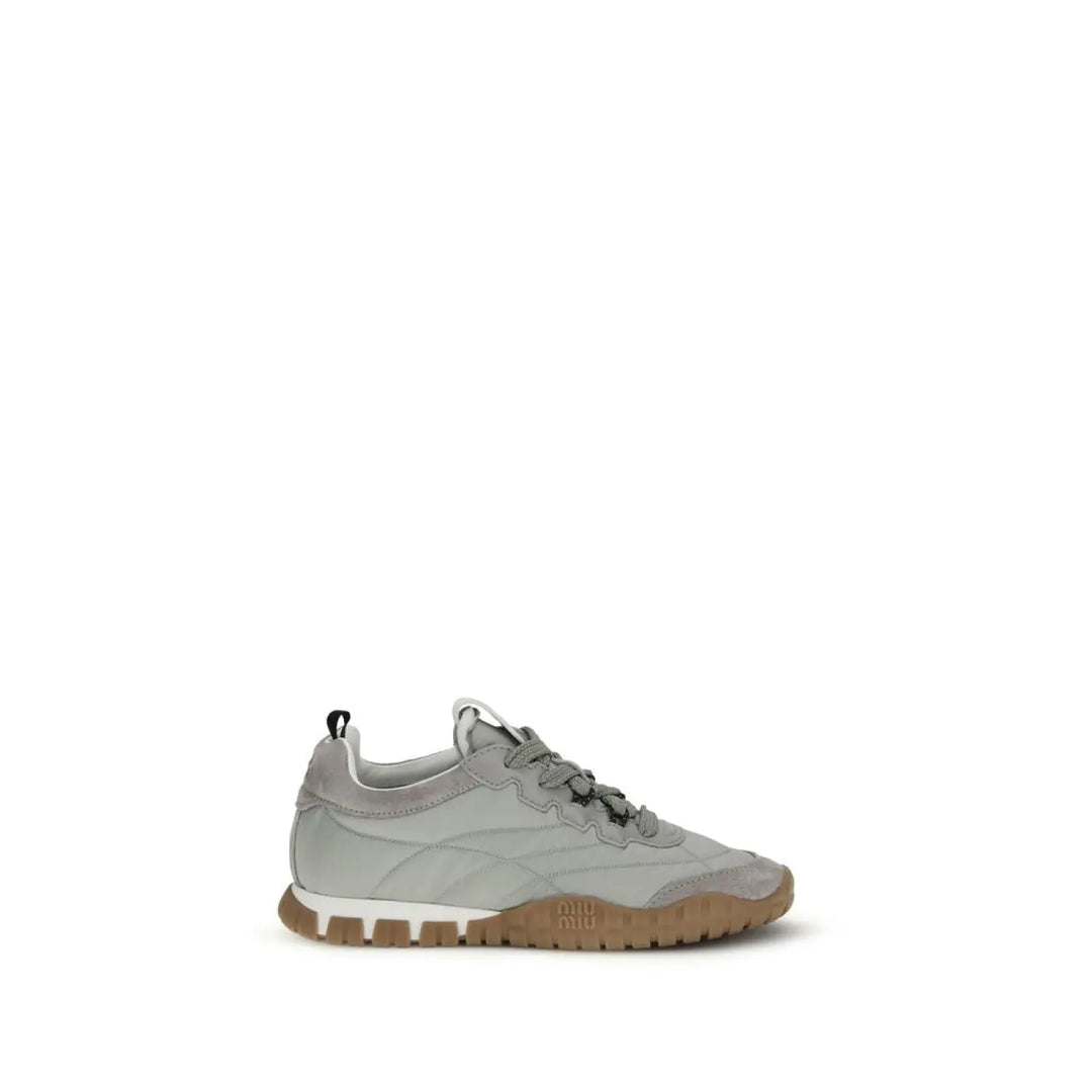 Miu Gray Recycled Polyamide Athletic Sneakers