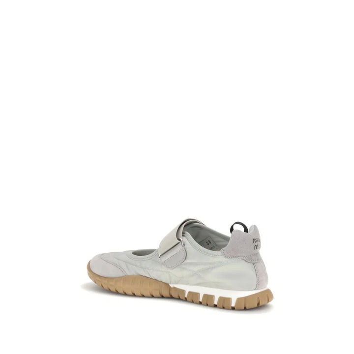Miu Gray Recycled Polyamide Ballet Flats