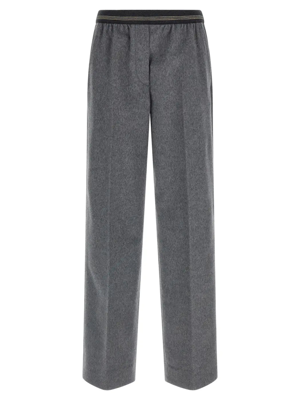 Miu Gray Virgin Wool Casual Pants