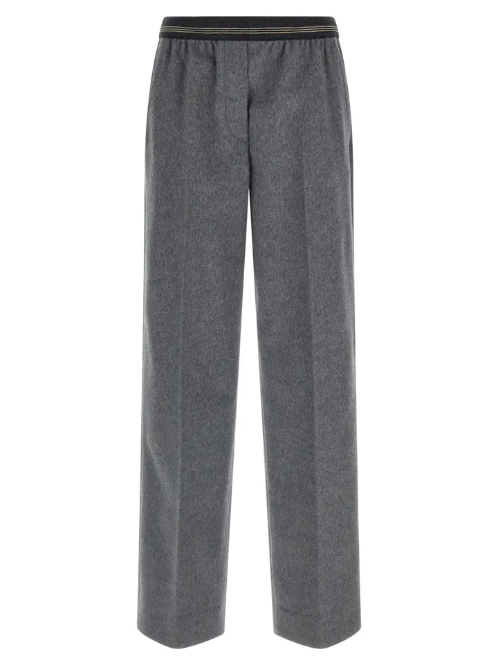 Miu Gray Virgin Wool Casual Pants