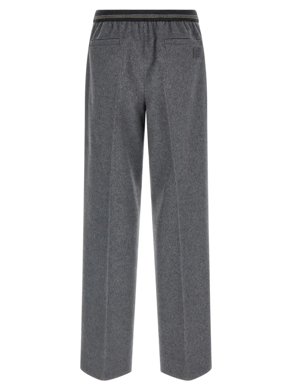 Miu Gray Virgin Wool Casual Pants