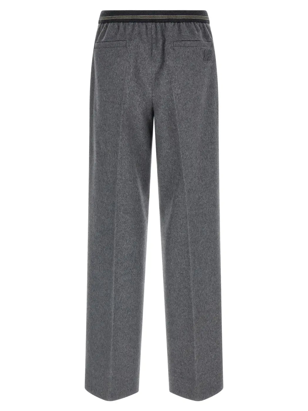 Miu Gray Virgin Wool Casual Pants