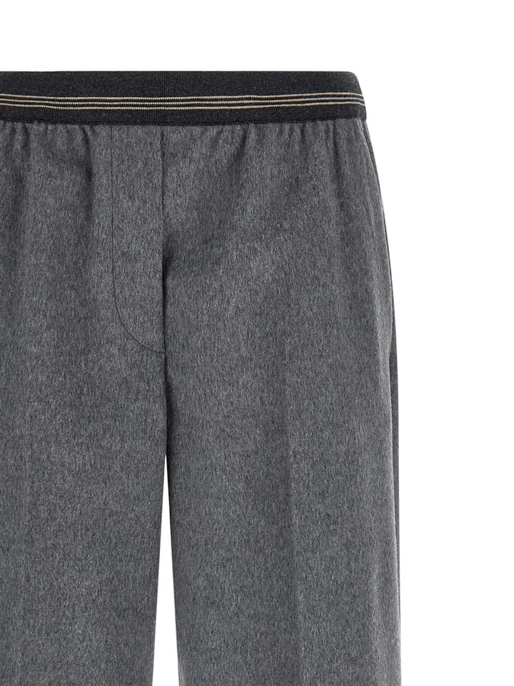 Miu Gray Virgin Wool Casual Pants
