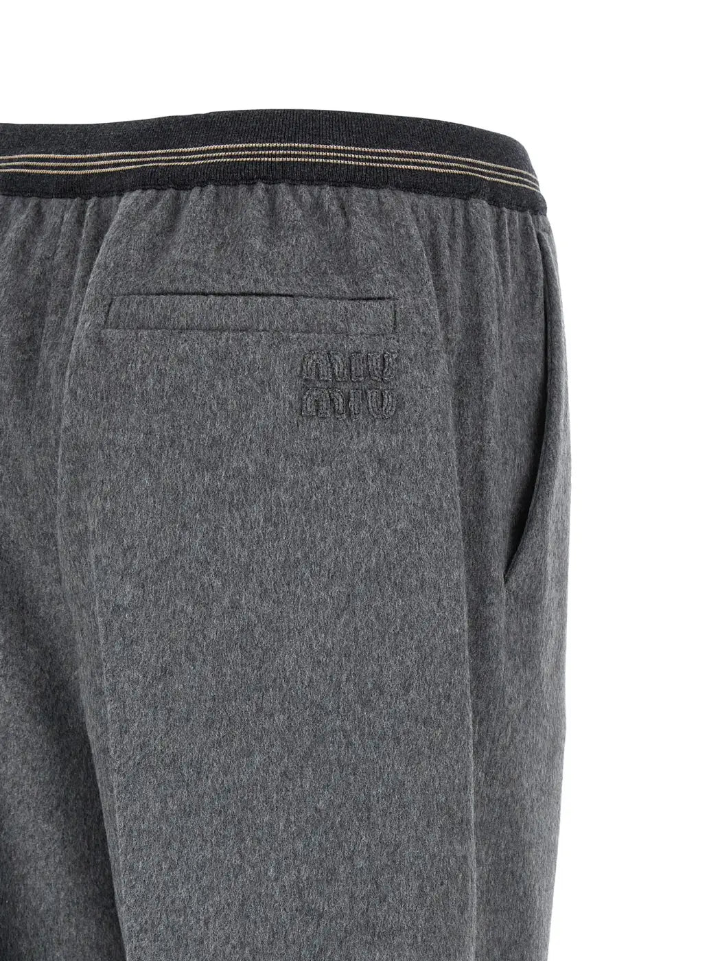 Miu Gray Virgin Wool Casual Pants