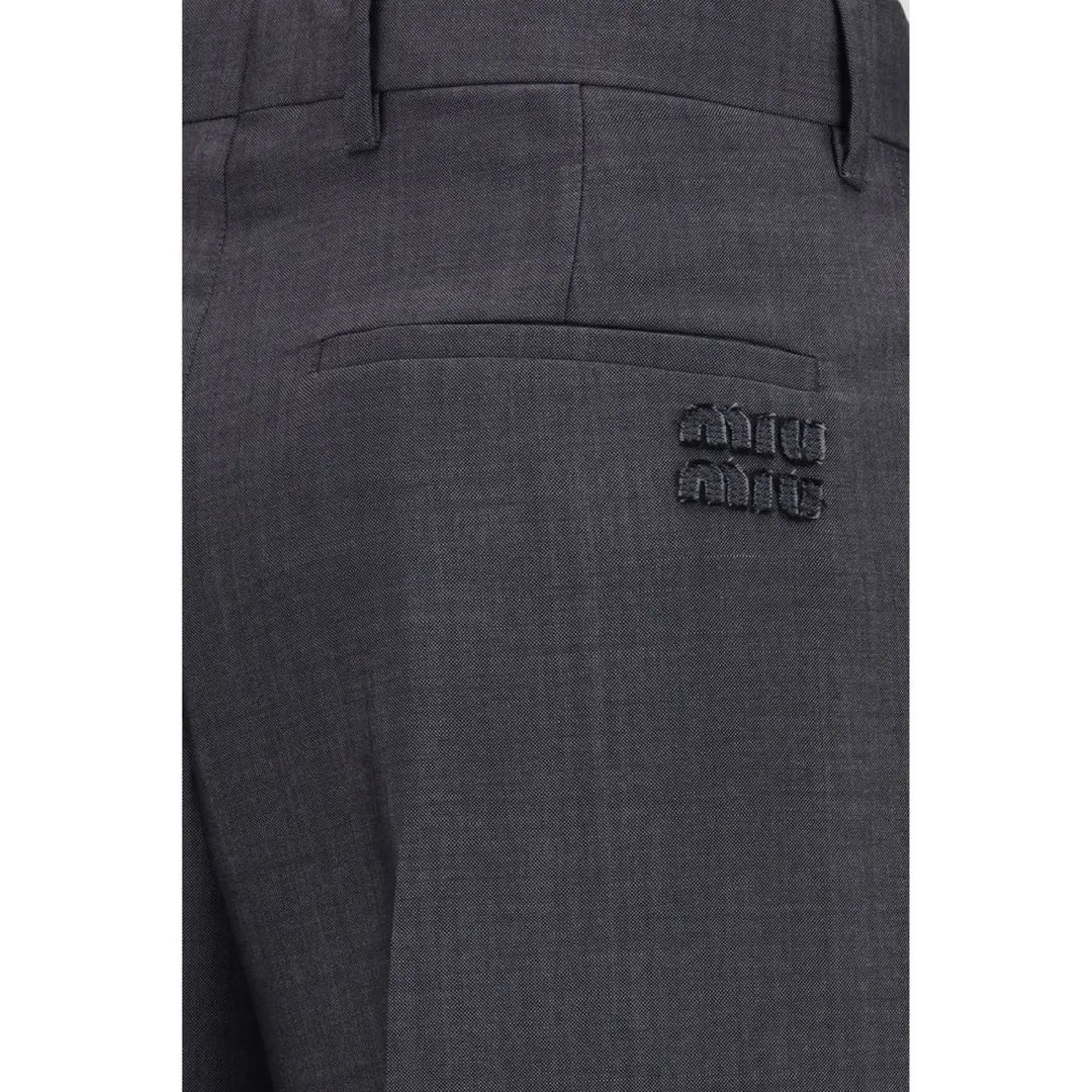 Miu Gray Wool Oves Aries Dress Pants