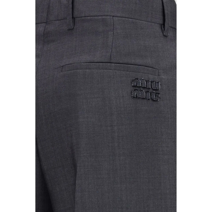 Miu Gray Wool Oves Aries Dress Pants