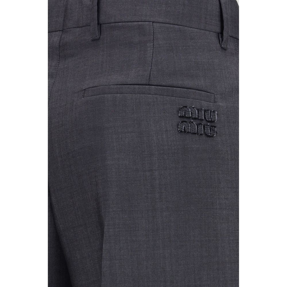 Miu Gray Wool Oves Aries Dress Pants