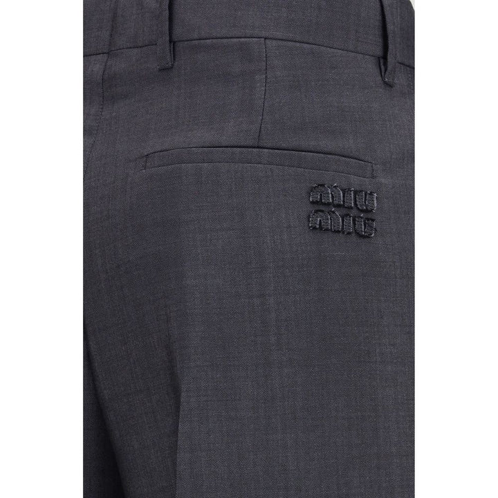 Miu Gray Wool Oves Aries Dress Pants