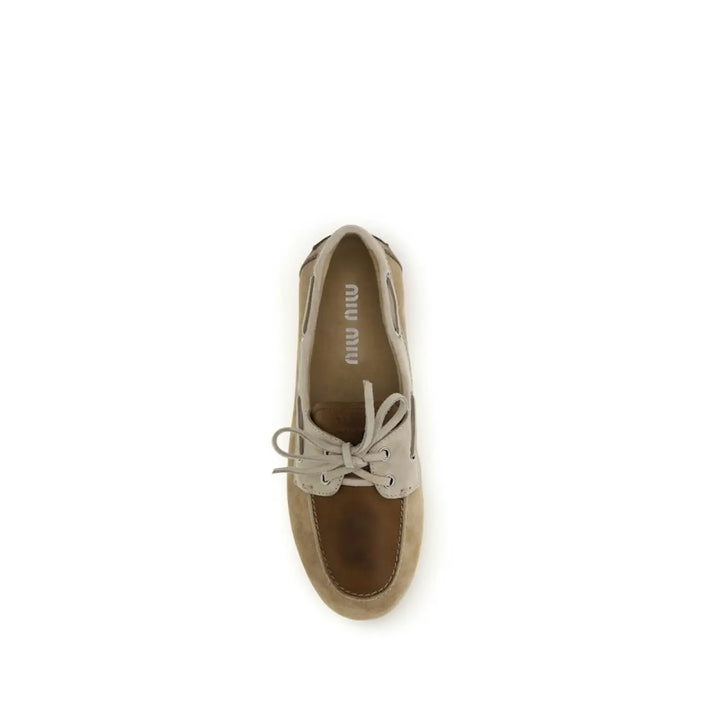 Miu Multicolor Calf Leather Bos Taurus Slip-on Loafers
