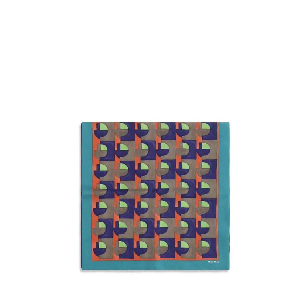 Miu Multicolor Silk Scarf