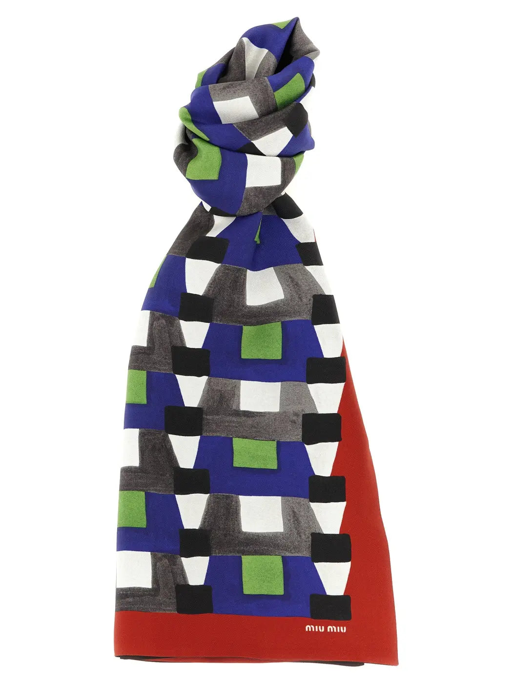 Miu Multicolor Silk Scarf