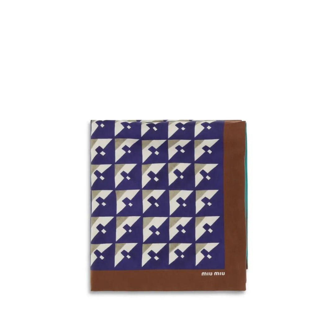 Miu Multicolor Silk Scarf