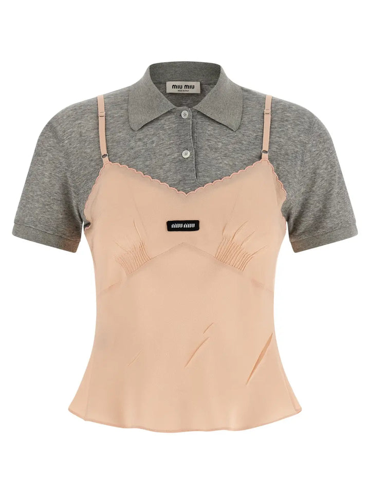 Miu Multicolor Silk Shortsleeve Shirt