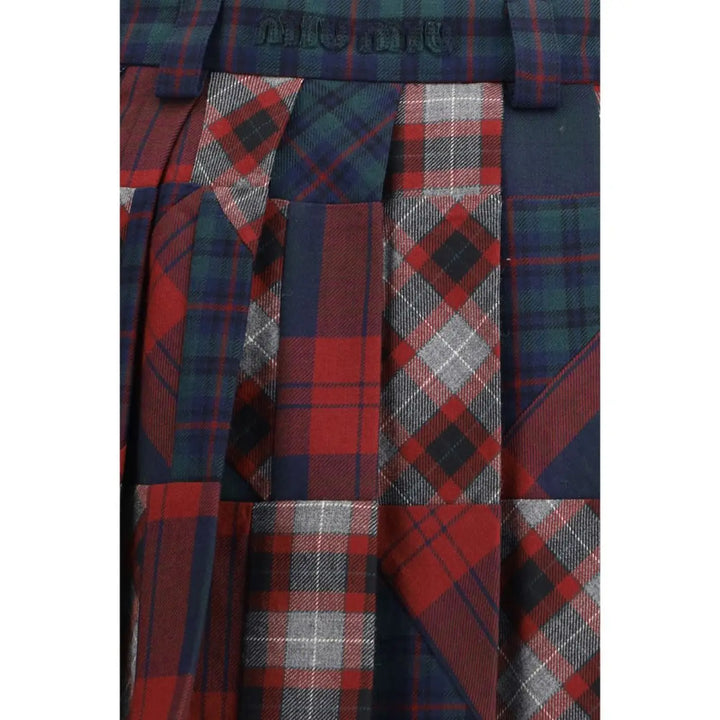Miu Multicolor Wool Mini Skirt