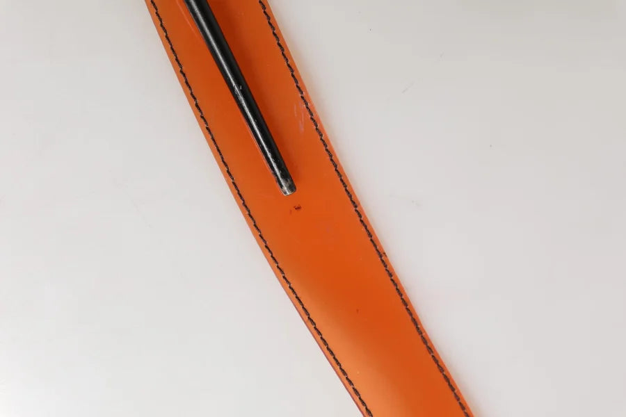 Miu Orange PVC Waist Women Cintura Square Buckle Belt