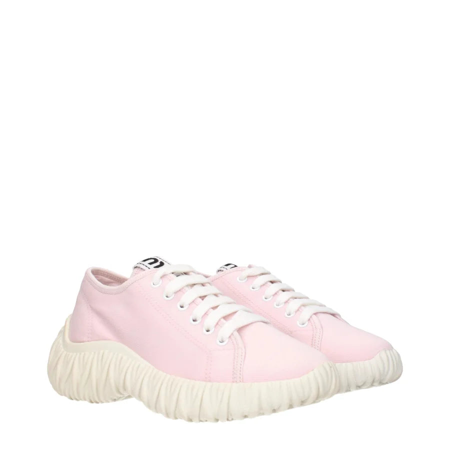 Miu Pink Fabric Low Top Sneakers