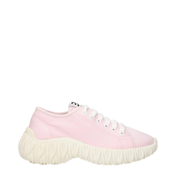 Miu Pink Fabric Low Top Sneakers