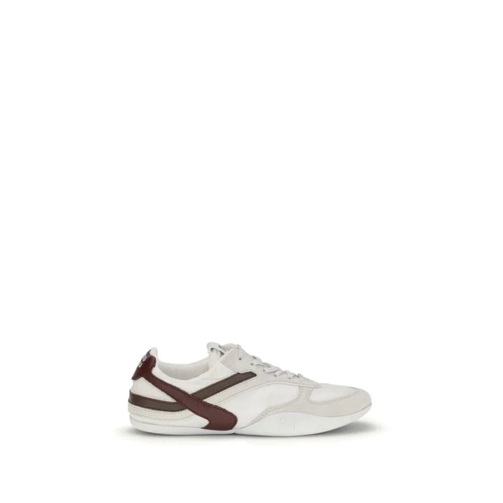 Miu White Calf Leather Bos Taurus Athletic Sneakers