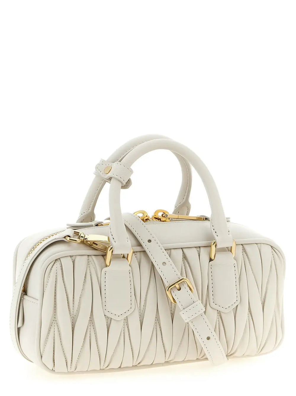 Miu White Leather Handbag