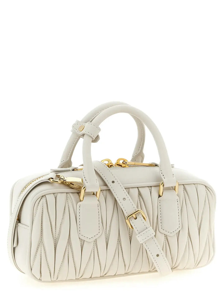 Miu White Leather Handbag