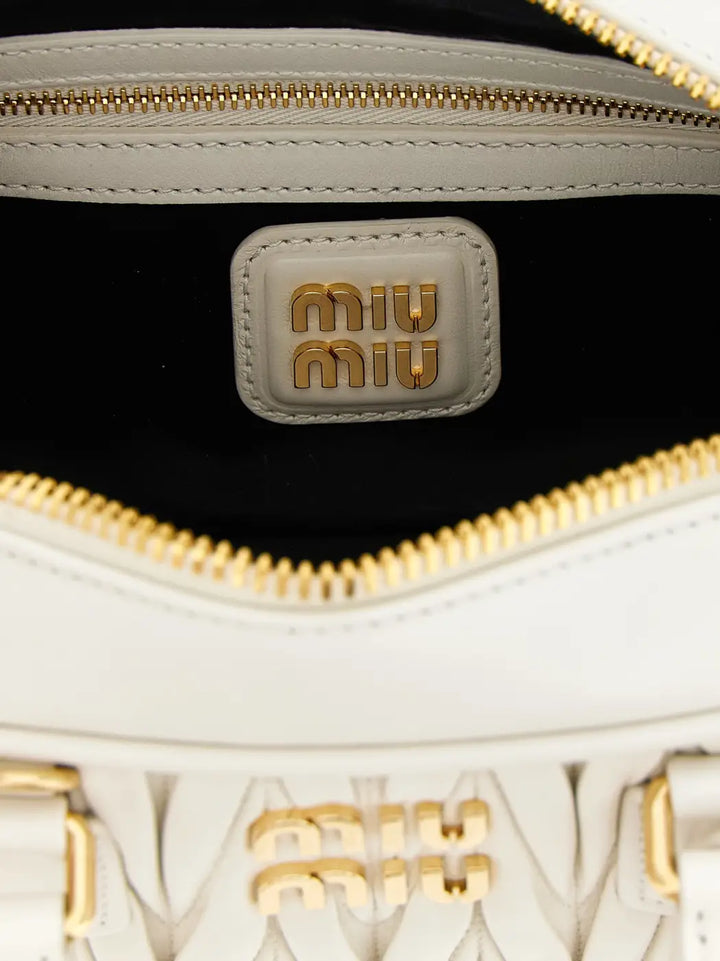 Miu White Leather Handbag