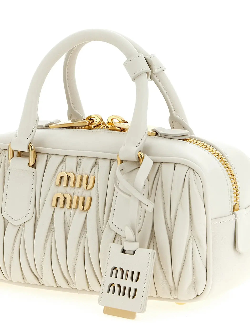 Miu White Leather Handbag