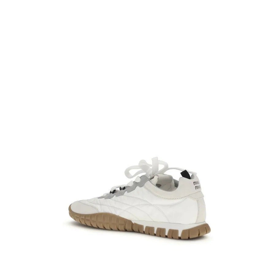 Miu White Polyamide Athletic Sneakers