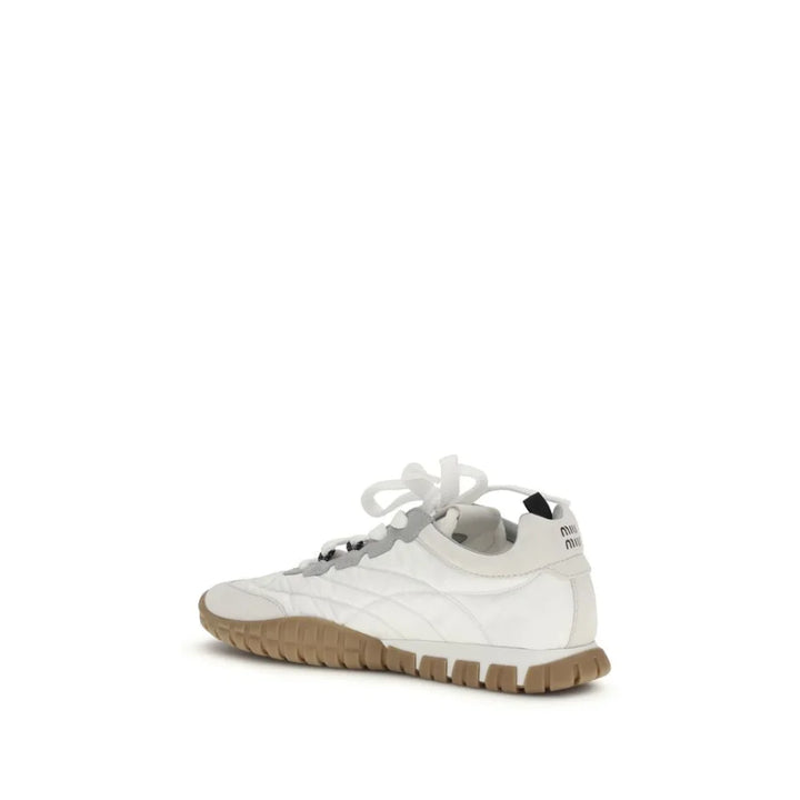 Miu White Polyamide Athletic Sneakers