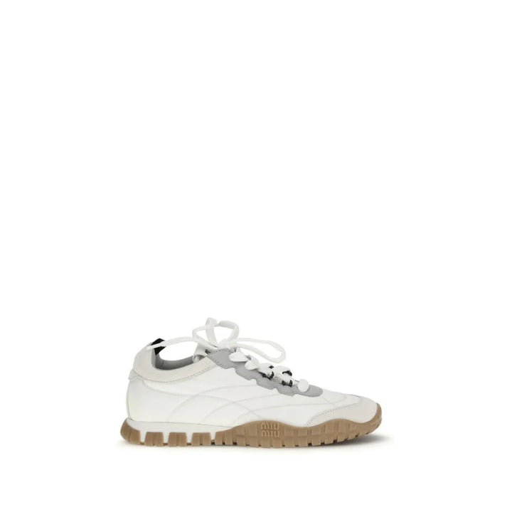 Miu White Polyamide Athletic Sneakers