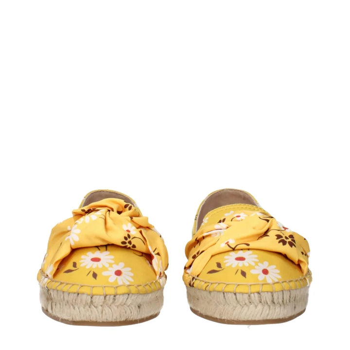 Miu Yellow Fabric Espadrilles