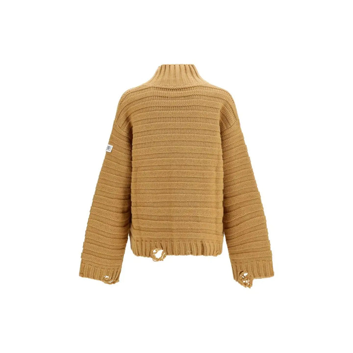 Mm6 Beige Wool Oves Aries Turtleneck