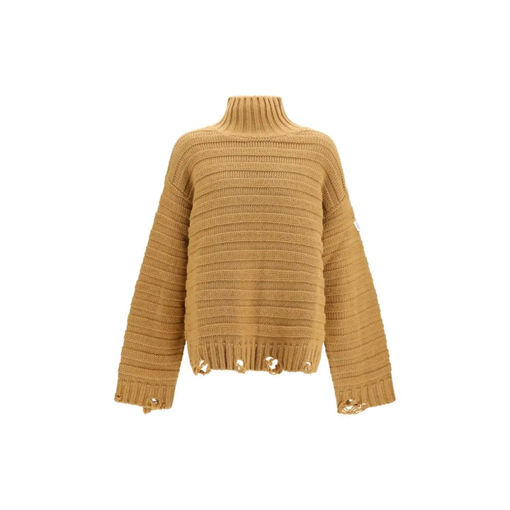 Mm6 Beige Wool Oves Aries Turtleneck