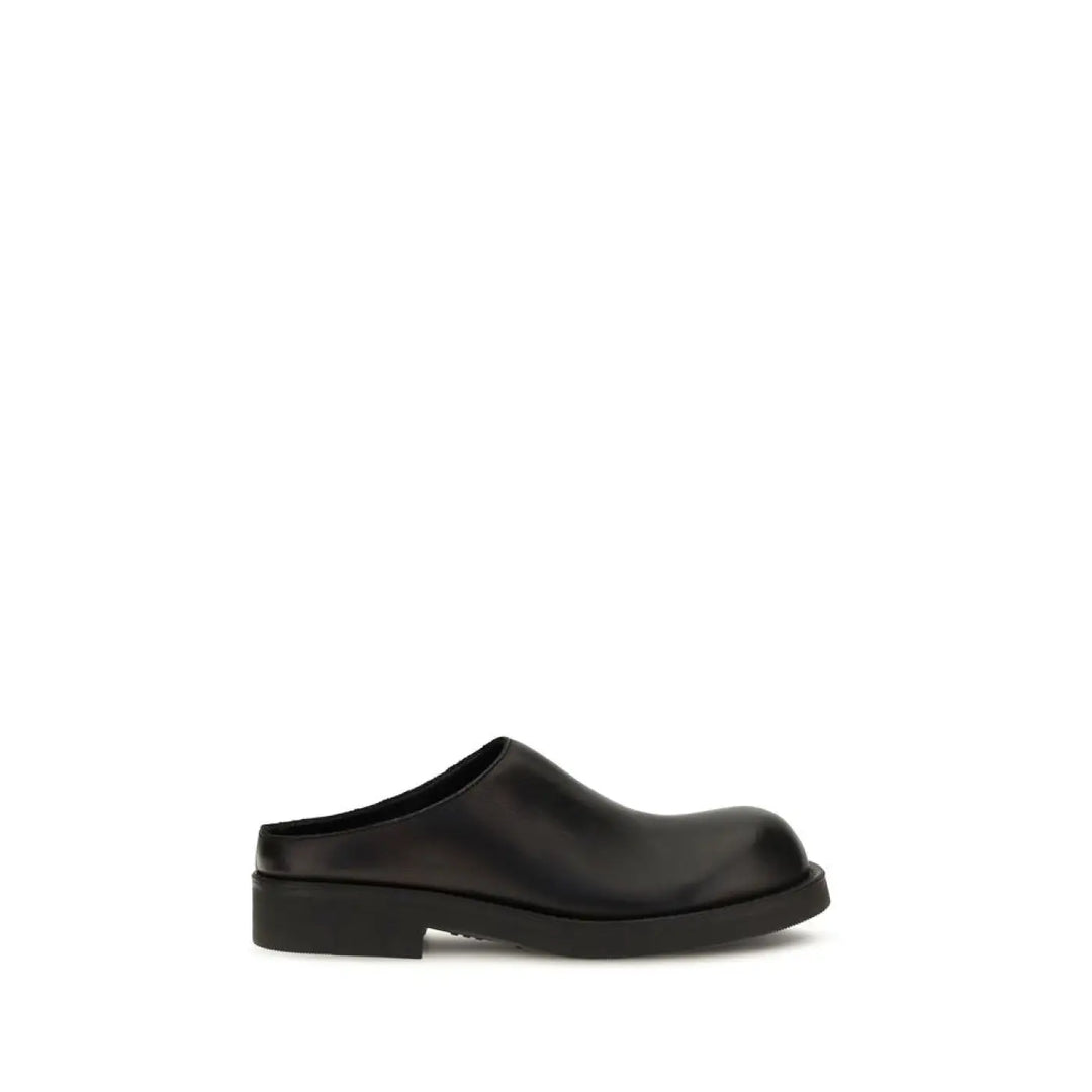 Mm6 Black Calf Leather Bos Taurus Mules