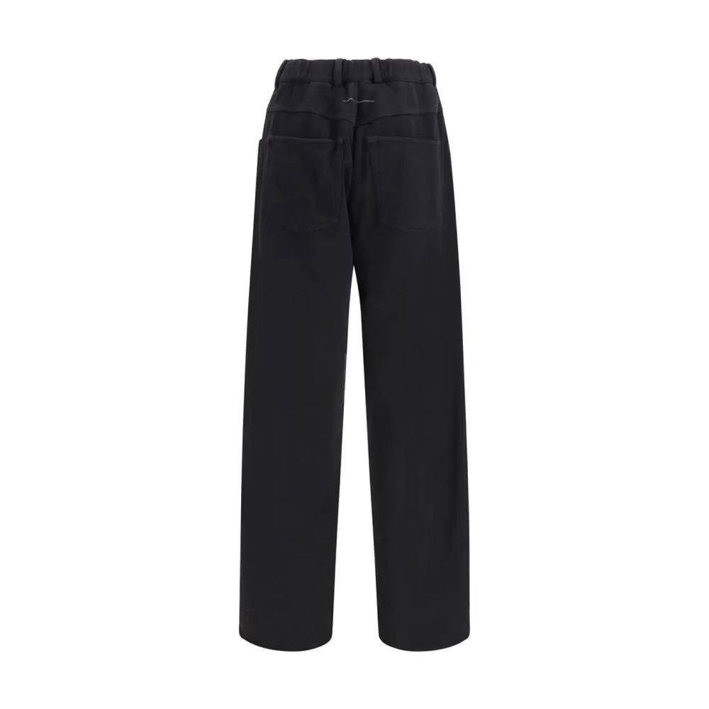 Mm6 Black Cotton Casual Pants