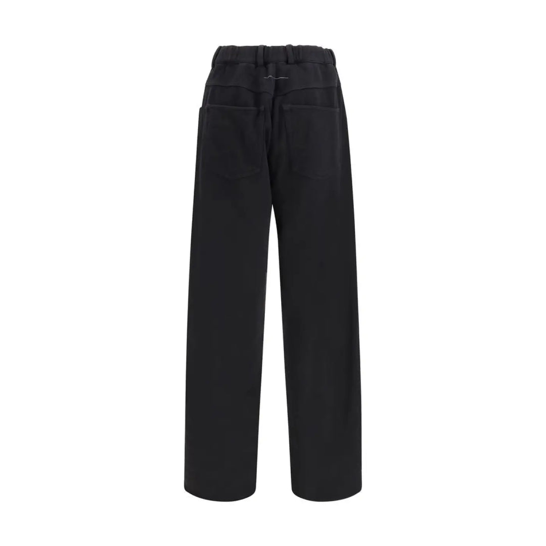 Mm6 Black Cotton Casual Pants
