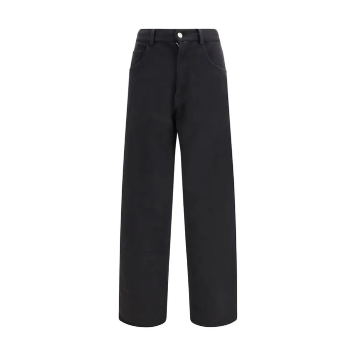 Mm6 Black Cotton Casual Pants
