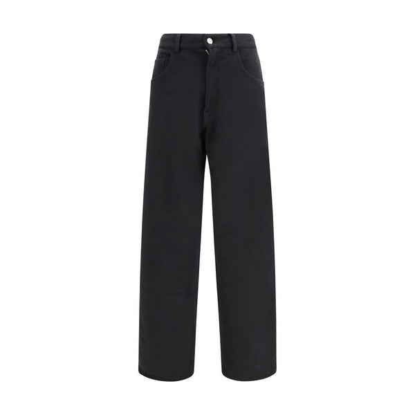 Mm6 Black Cotton Casual Pants