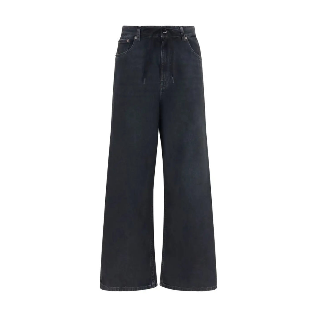 Mm6 Black Cotton Relaxed Fit Jeans