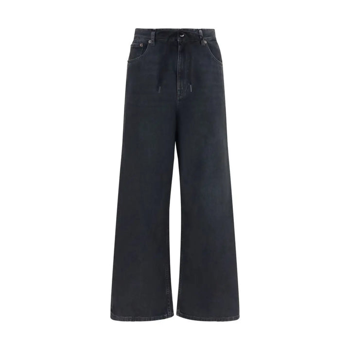 Mm6 Black Cotton Relaxed Fit Jeans