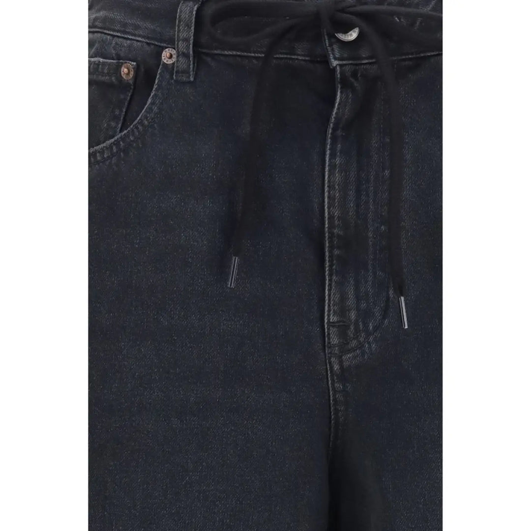 Mm6 Black Cotton Relaxed Fit Jeans