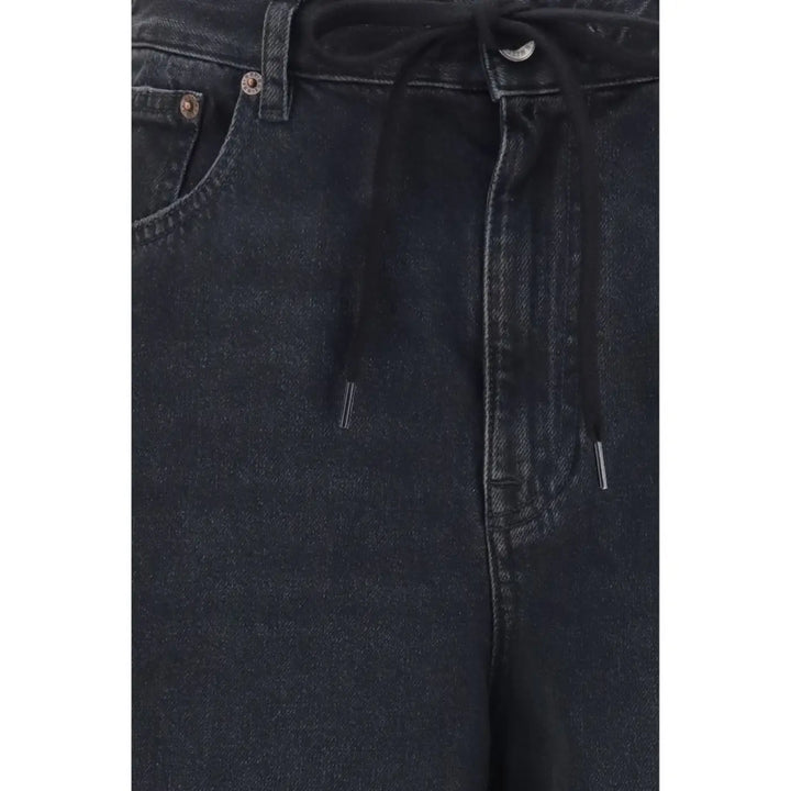 Mm6 Black Cotton Relaxed Fit Jeans